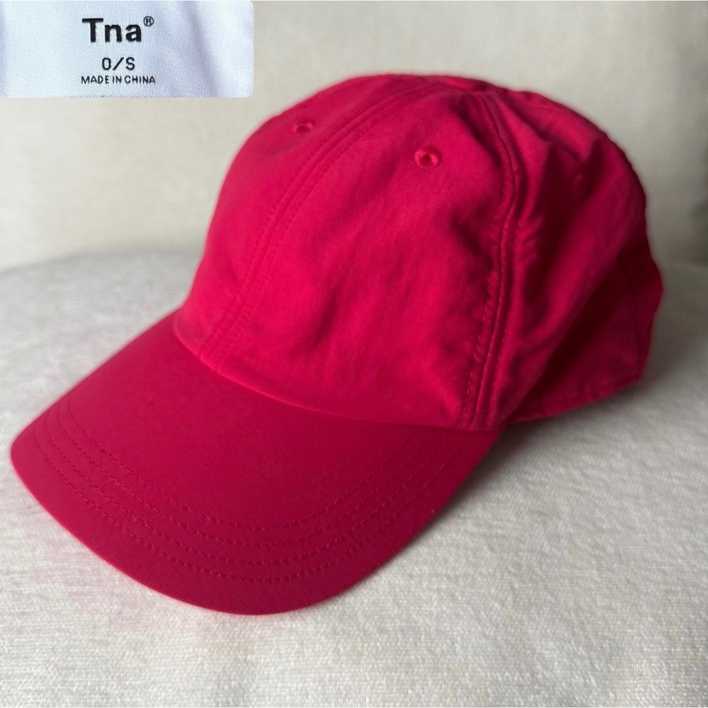 Tna Aritzia Pink Recycled Nylon Baseball Cap Hat Adjustable 98335 O/S Athletic